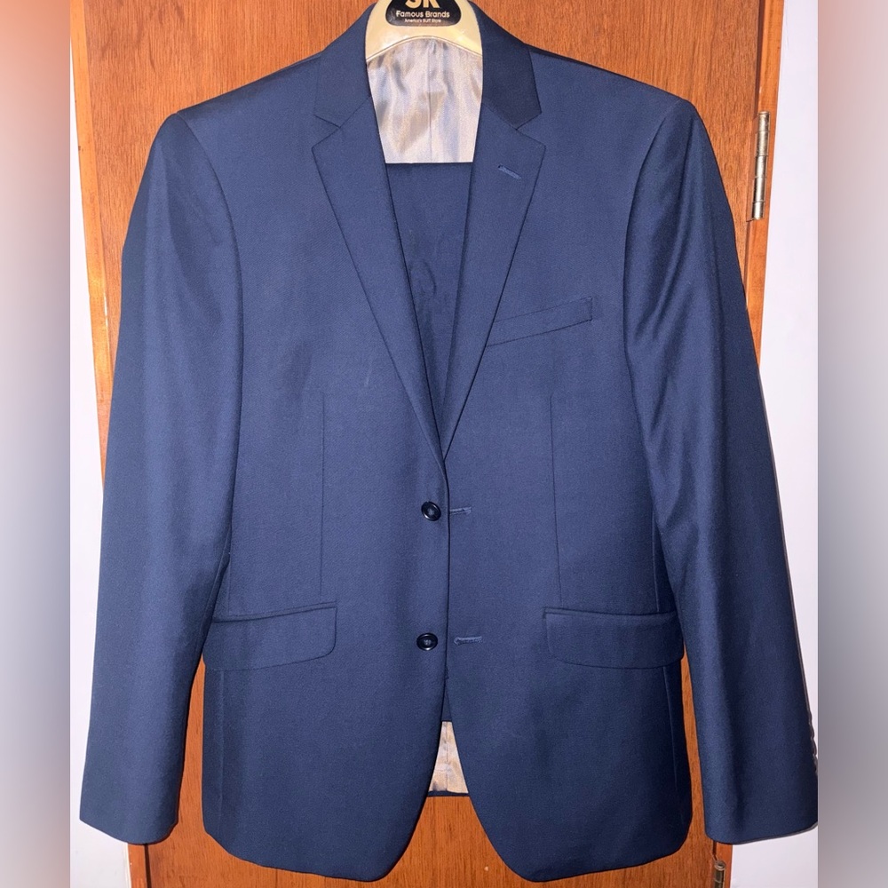 Mens Renoir Blue 2 Button 2 pc Suit Sz.38R